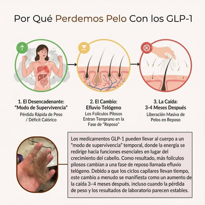 Detén la Caída de Cabello por GLP-1 y Recupera Tu Confianza